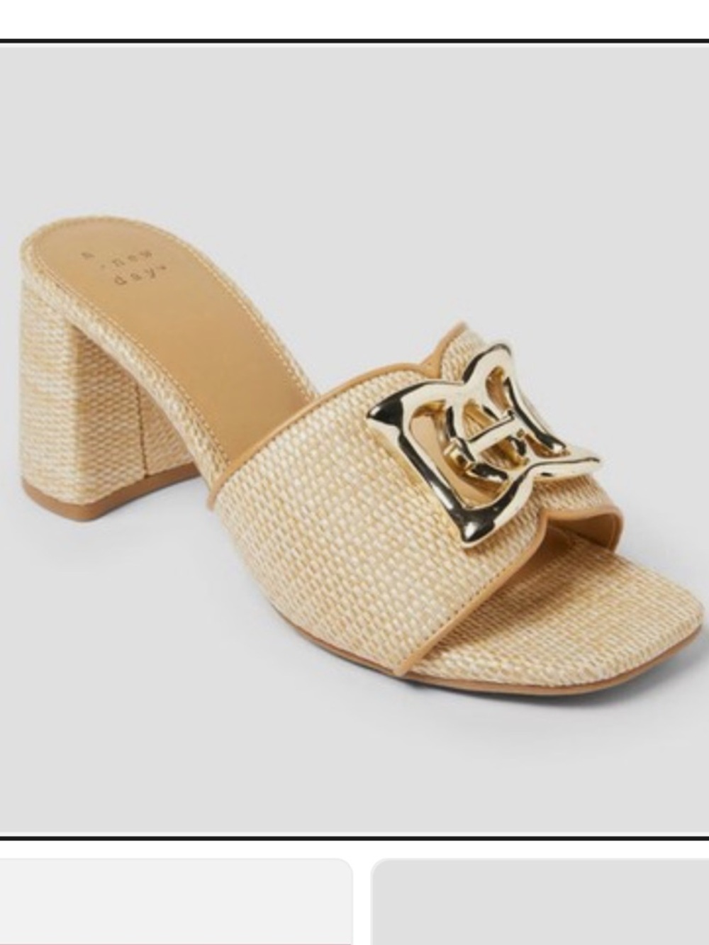 a new day Woven Raffia Block Heel